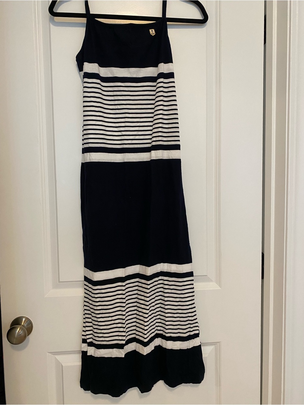 Armor Lux Navy and White Striped Maxi Dress
